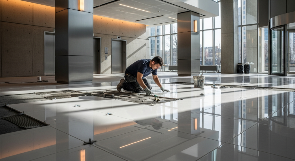 Укладка плитки на пол